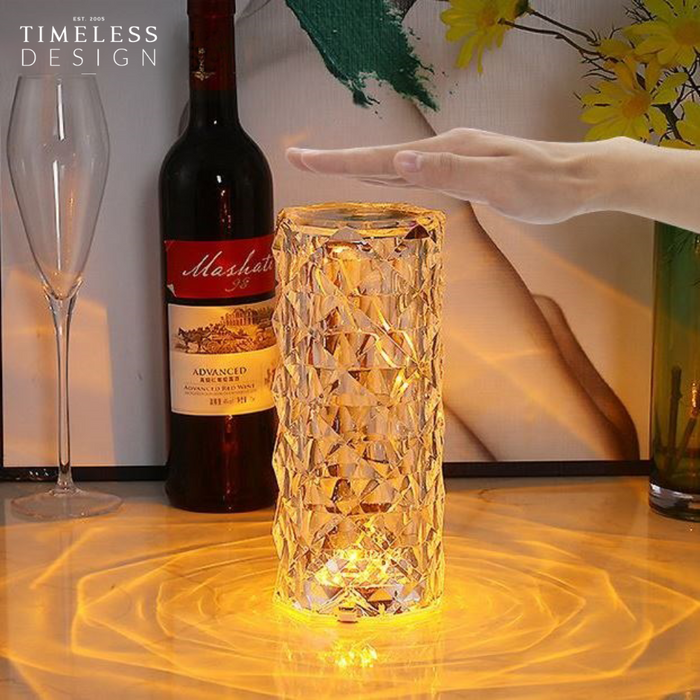 Livia Crystal Rose Diamond Touch Lamp (Crystal Looking)