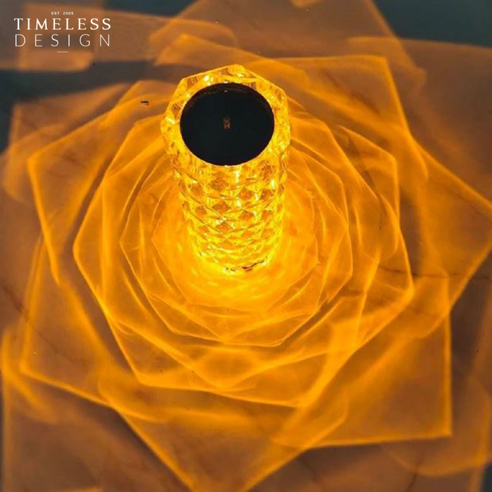 Livia Crystal Rose Diamond Touch Lamp (Crystal Looking)