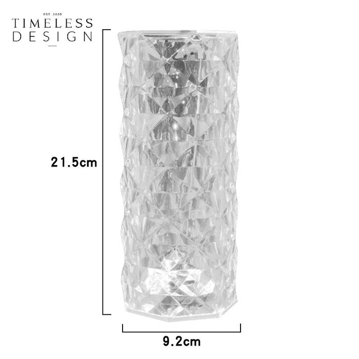 Livia Crystal Rose Diamond Touch Lamp (Crystal Looking)