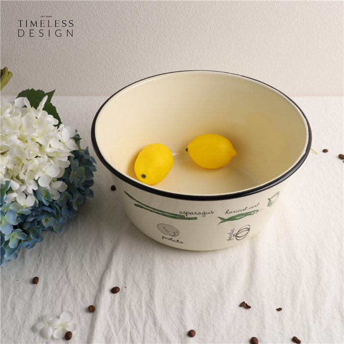 Naarden Enamel Salad Bowl with Cover