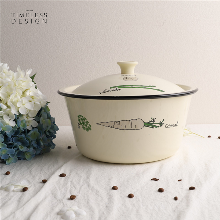 Naarden Enamel Salad Bowl with Cover