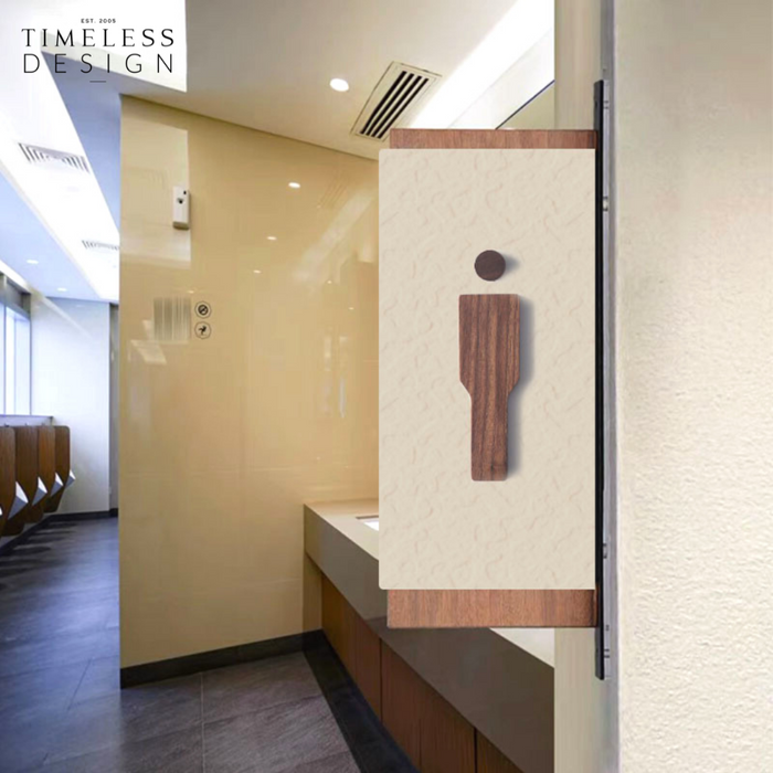 Oregon Wanut Wood Toilet Signs (Pair/Set)