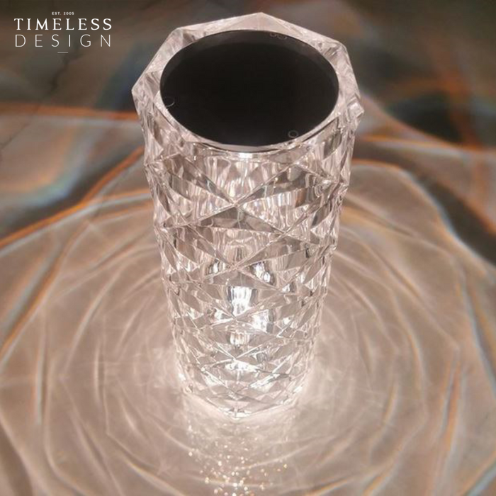 Livia Crystal Rose Diamond Touch Lamp (Crystal Looking)