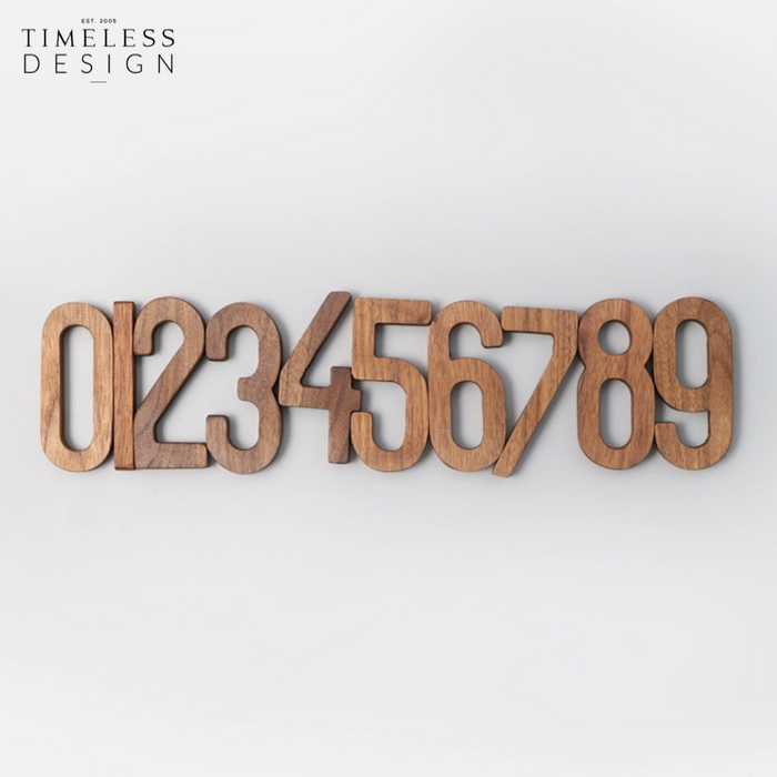 Walnut Wood Numeric (0-9)