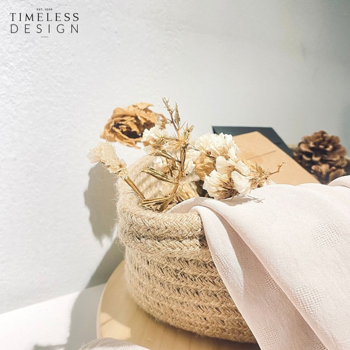 Oriana Oval Flax Rope Basket