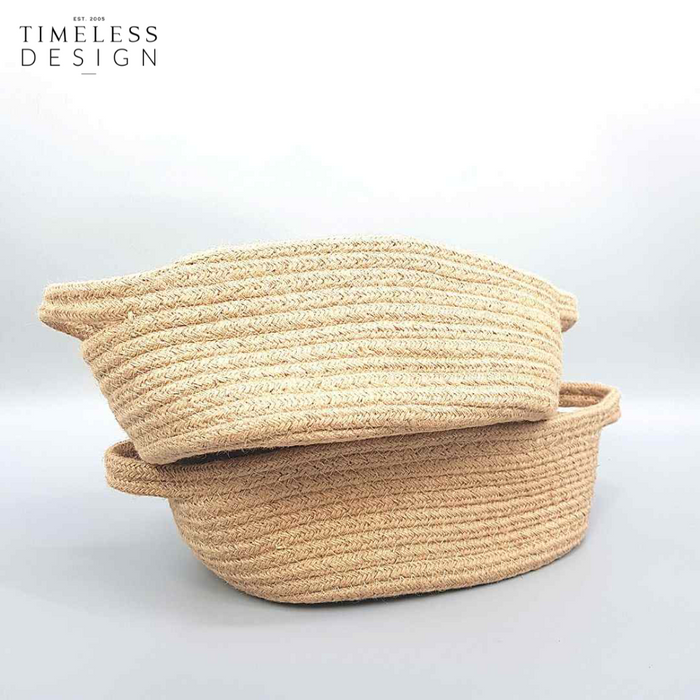 Oriana Oval Flax Rope Basket