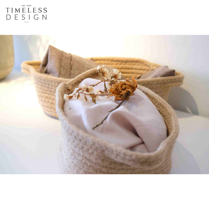 Oriana Oval Flax Rope Basket