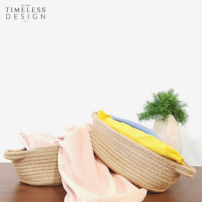 Oriana Oval Flax Rope Basket