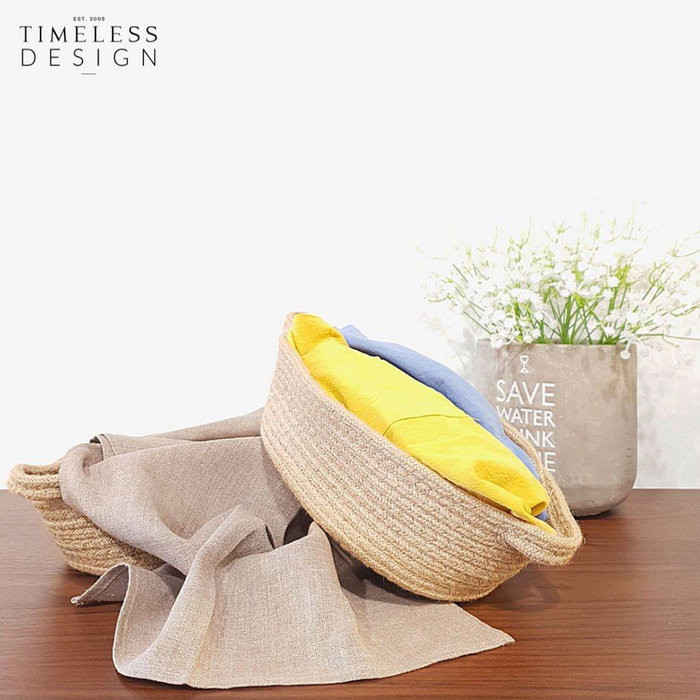 Oriana Oval Flax Rope Basket