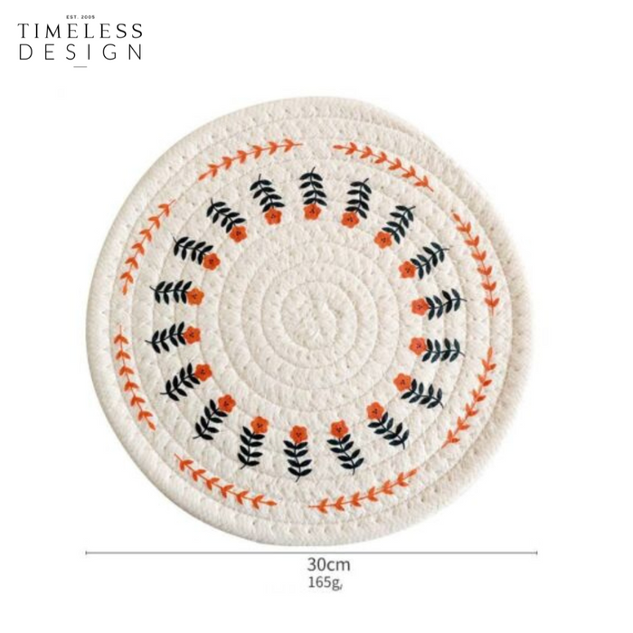 Beyza Round Woven Heat Resistant Coasters