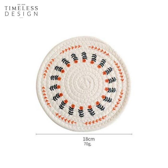 Beyza Round Woven Heat Resistant Coasters