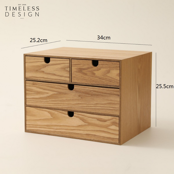 Hiroki Wooden 4 Drawer Storage
