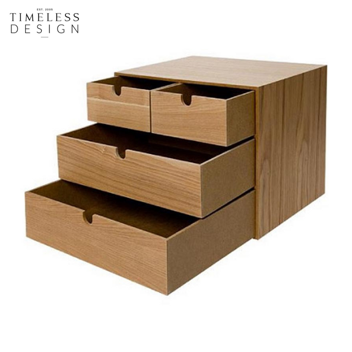 Hiroki Wooden 4 Drawer Storage