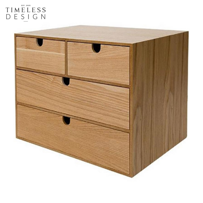 Hiroki Wooden 4 Drawer Storage