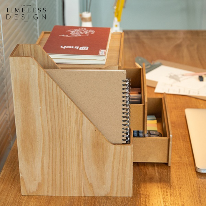 Hiroki Wooden File Storage Stand