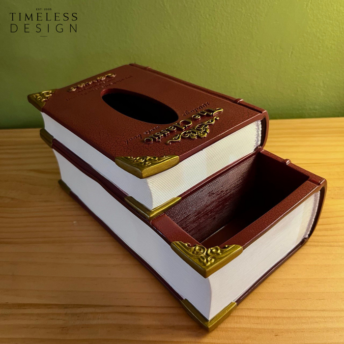 Notre Dame Vintage Book Tissue Box with remote control holder