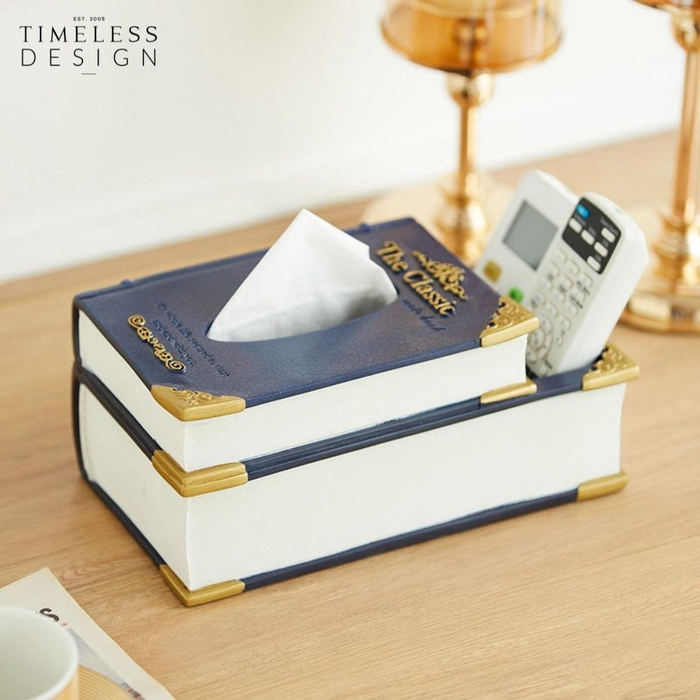 Notre Dame Vintage Book Tissue Box with Remote Control Holder