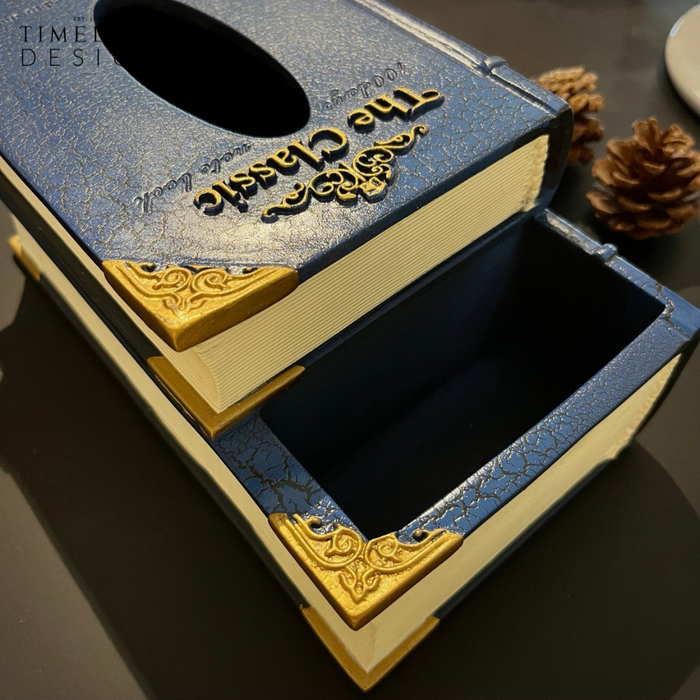 Notre Dame Vintage Book Tissue Box with remote control holder