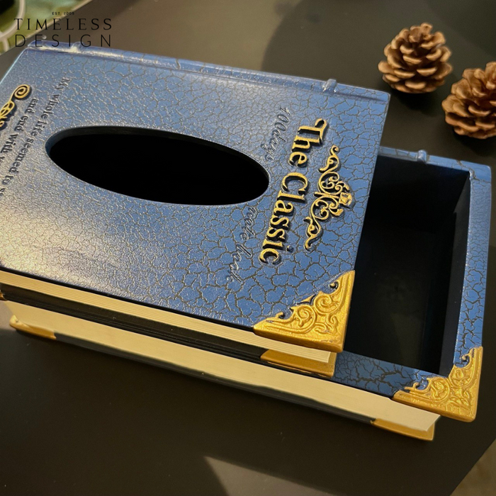 Notre Dame Vintage Book Tissue Box with remote control holder
