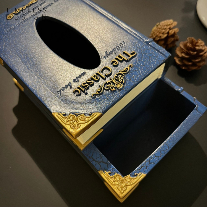 Notre Dame Vintage Book Tissue Box with remote control holder