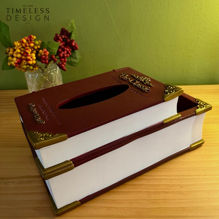 Notre Dame Vintage Book Tissue Box with remote control holder