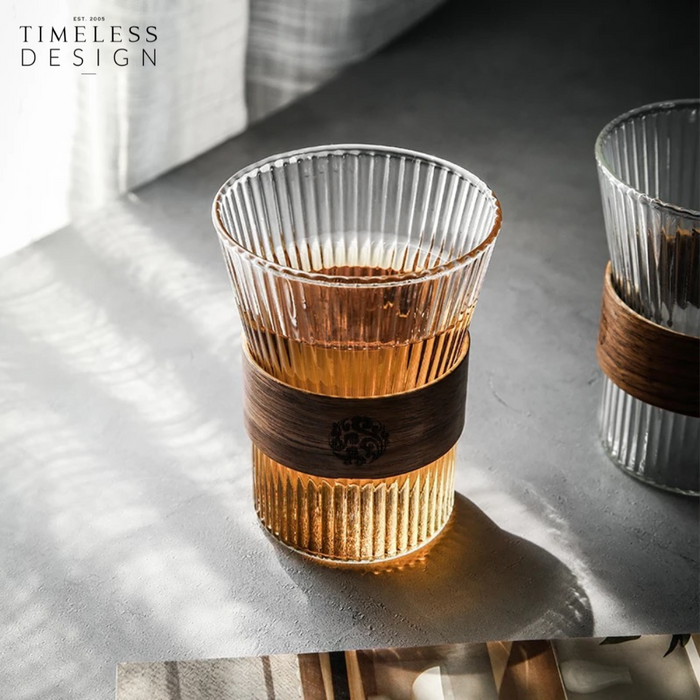 Orin Glass Tumbler With Bamboo Holder Piece