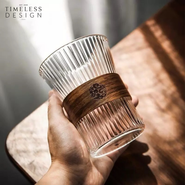 Orin Glass Tumbler With Bamboo Holder Piece