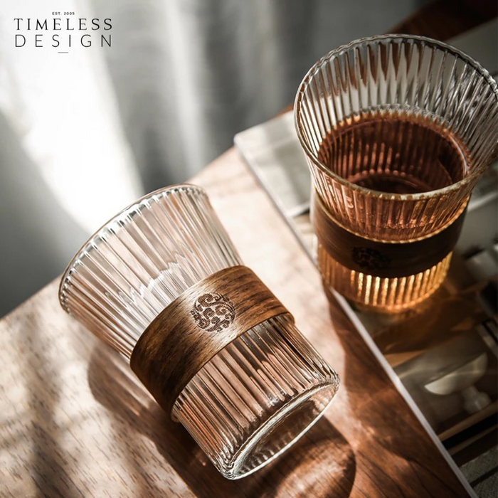 Orin Glass Tumbler With Bamboo Holder Piece