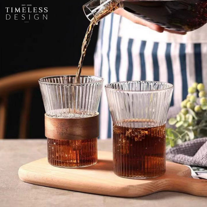 Orin Glass Tumbler With Bamboo Holder Piece