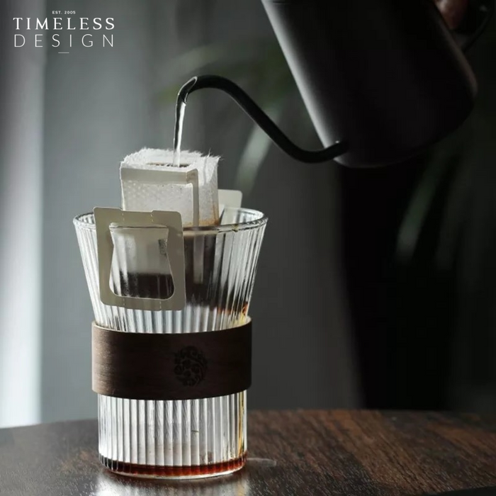 Orin Glass Tumbler With Bamboo Holder Piece