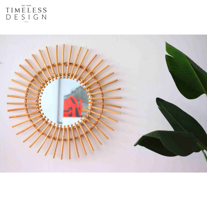 Oriana Sun Wicker Mirror