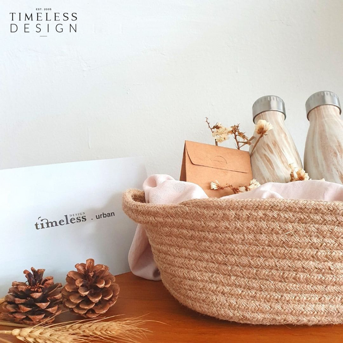 Oriana Oval Flax Rope Basket
