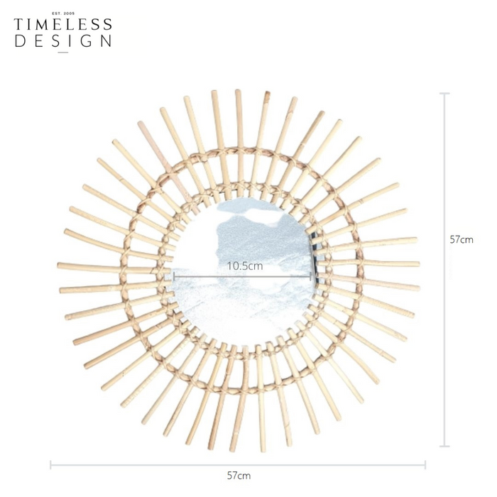 Oriana Sun Wicker Mirror
