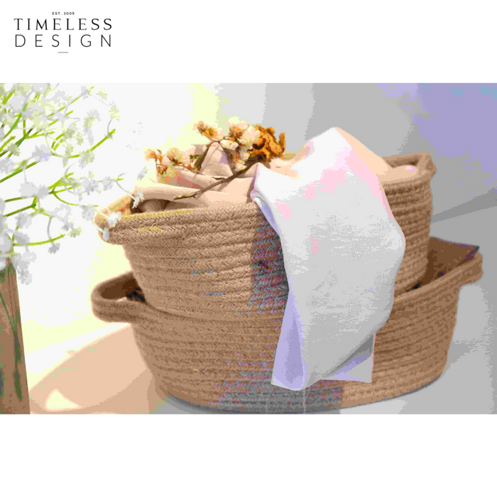 Oriana Oval Flax Rope Basket