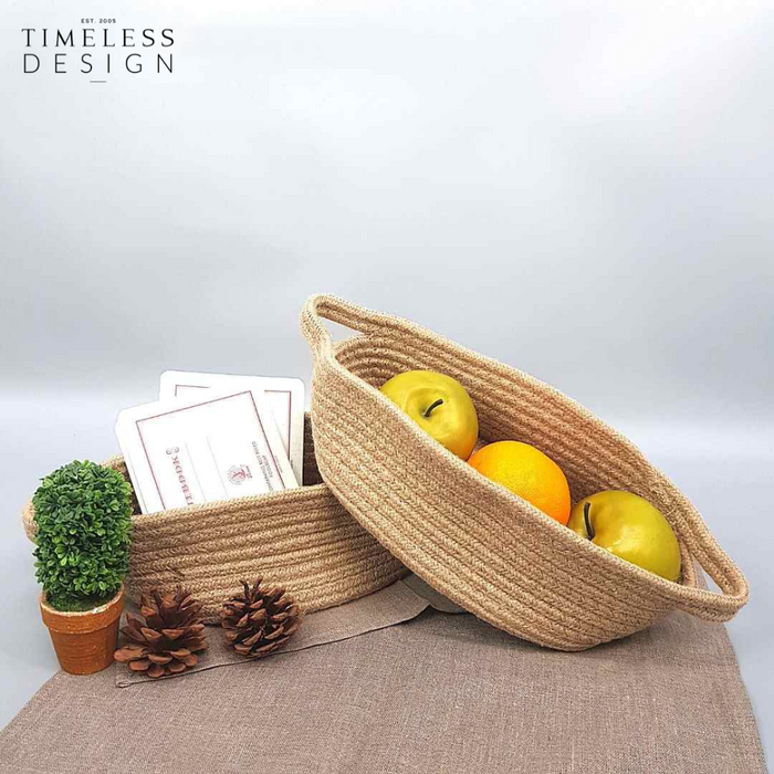 Oriana Oval Flax Rope Basket