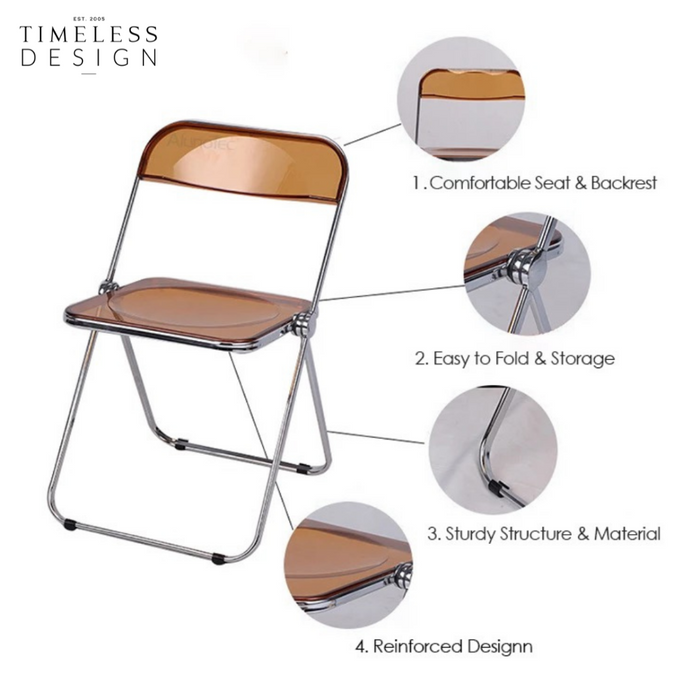 Pille Foldable Acrylic Metal Chair