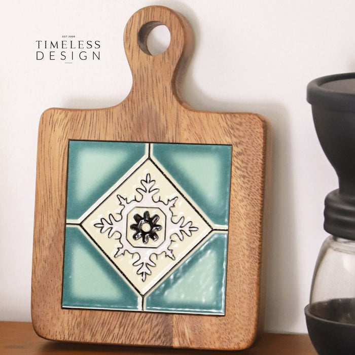 Otis Retro Acacia Wood Tile Heat Resistant Pot Holder