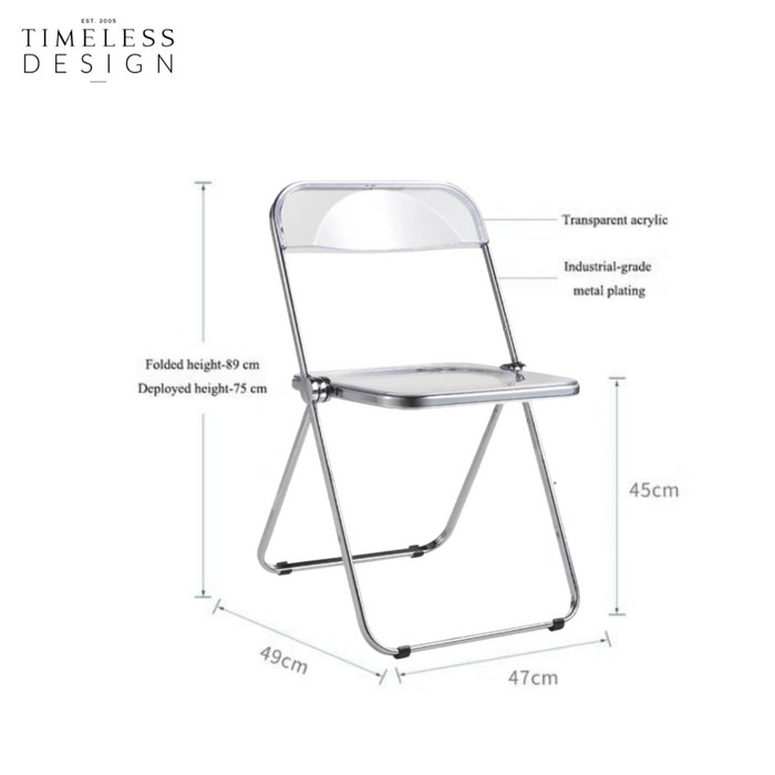 Pille Foldable Acrylic Metal Chair