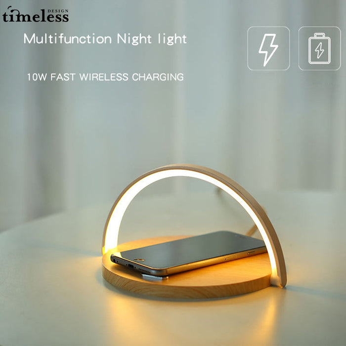 Aika Wooden Light with 10W Wireless Charger