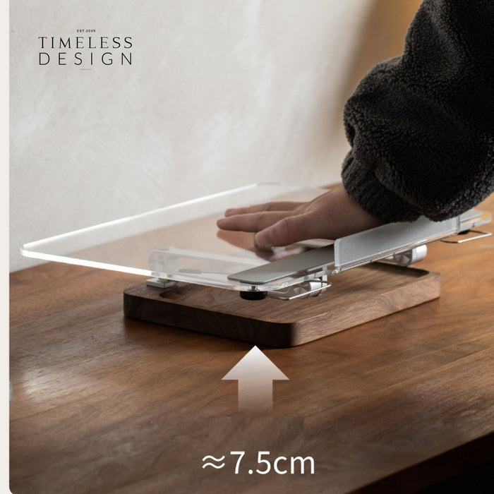Buku Walnut Wood Acrylic Adjustable Desktop Reading Stand