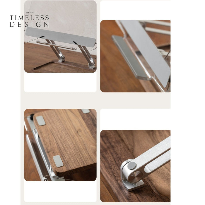 Buku Walnut Wood Acrylic Adjustable Desktop Reading Stand