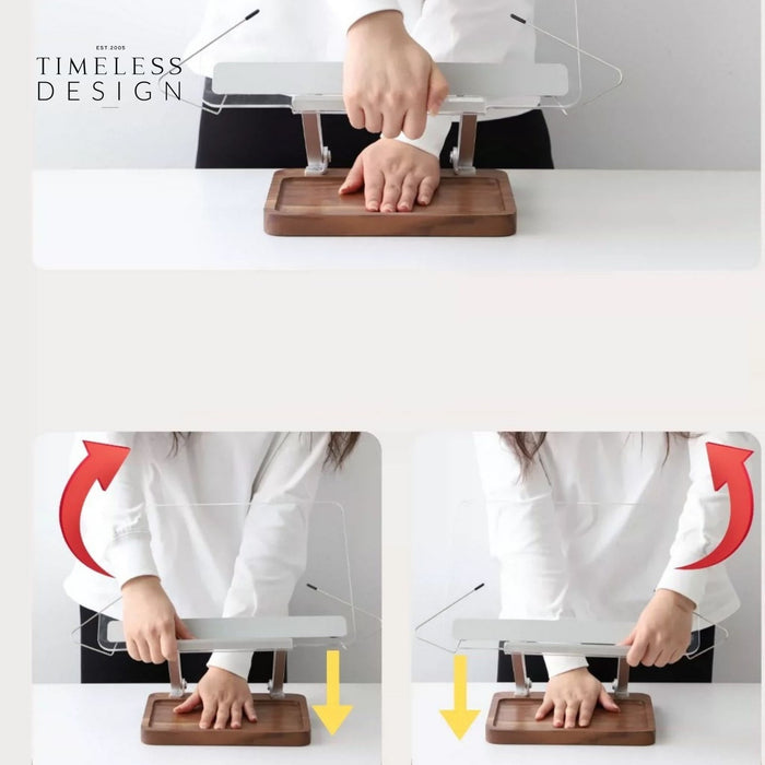 Buku Walnut Wood Acrylic Adjustable Desktop Reading Stand