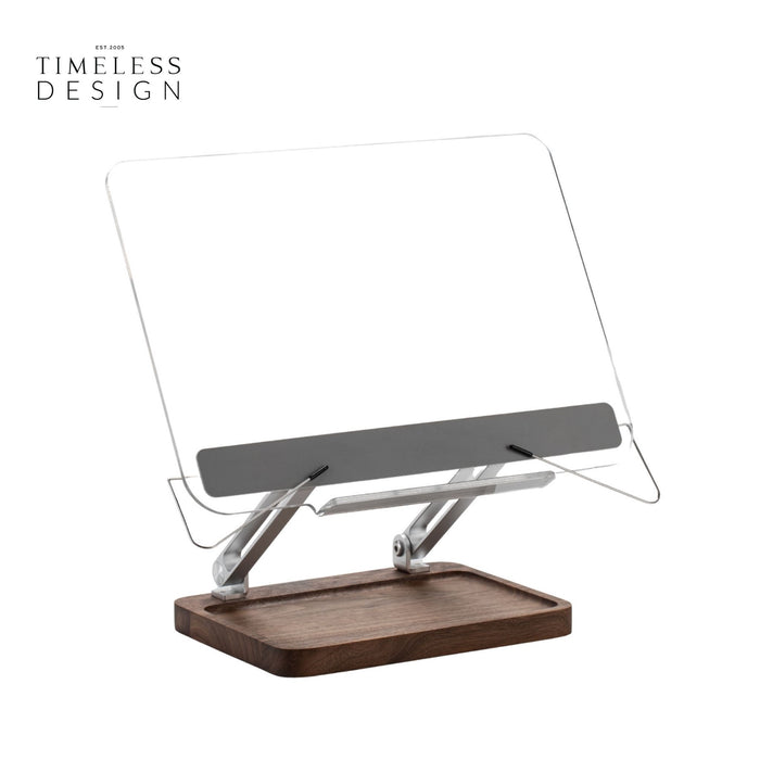 Buku Walnut Wood Acrylic Adjustable Desktop Reading Stand