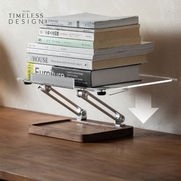 Buku Walnut Wood Acrylic Adjustable Desktop Reading Stand