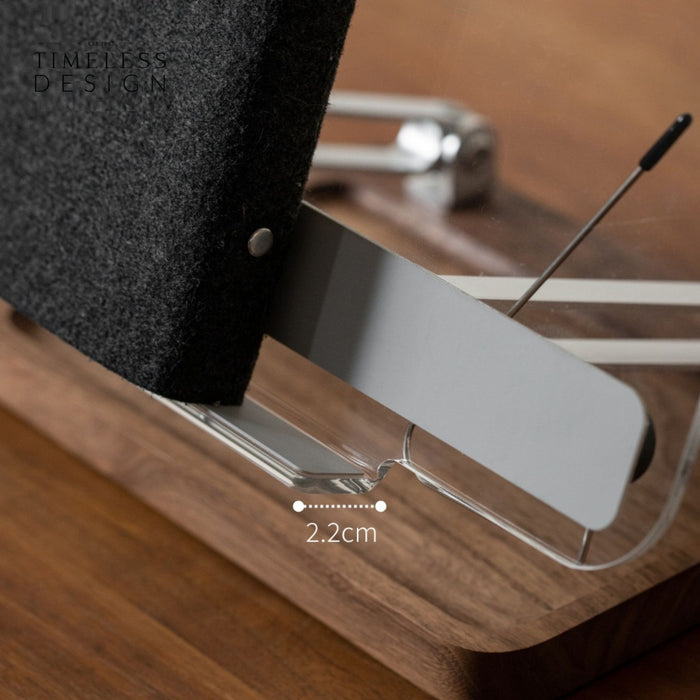 Buku Walnut Wood Acrylic Adjustable Desktop Reading Stand