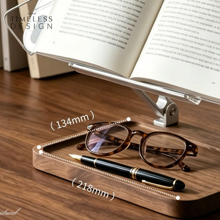 Buku Walnut Wood Acrylic Adjustable Desktop Reading Stand