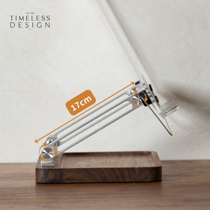 Buku Walnut Wood Acrylic Adjustable Desktop Reading Stand