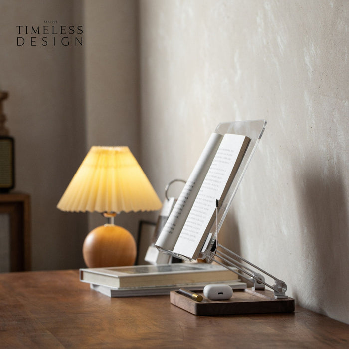 Buku Walnut Wood Acrylic Adjustable Desktop Reading Stand
