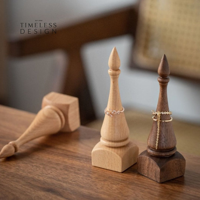 Chess Wooden Vintage Ring Holder