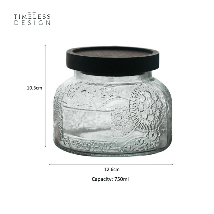 Rand Vintage Wooden Lid Sealed Glass Jar (750ml)